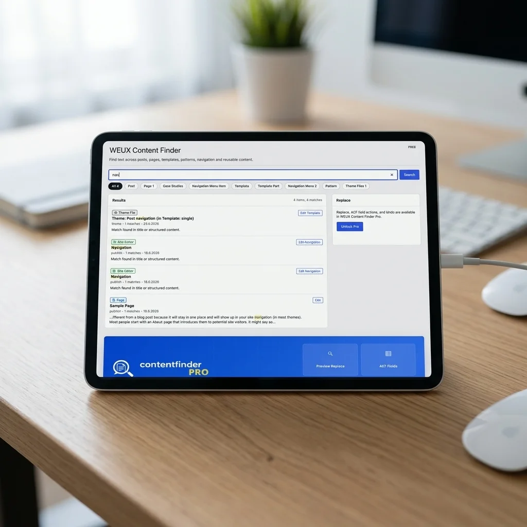 WEUX Content Finder – WordPress Plugin / Produktentwicklung, Bild 3